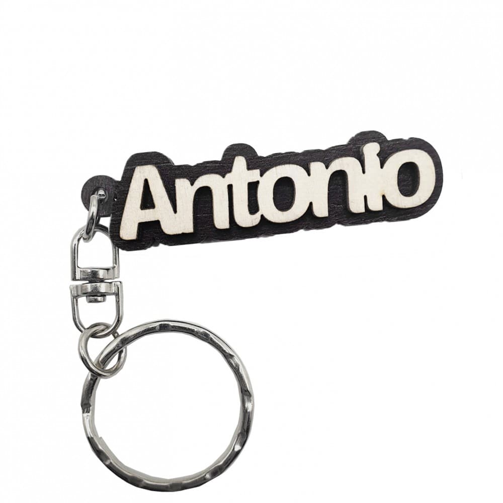 Breloc din lemn, nume "Antonio" — principală