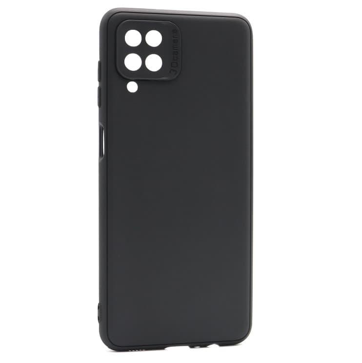 Husa Samsung Galaxy A12, Matt TPU My Choice, silicon moale, protectie camere, neagra — principală