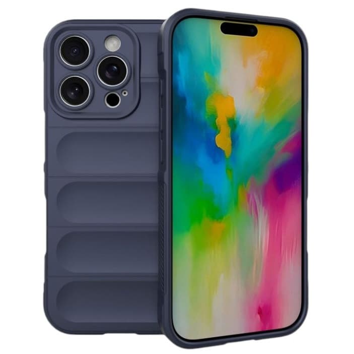 Husa Apple iPhone 14 Pro Max, Wave Silicone, protectie camera, catifea in interior, navy blue — principală