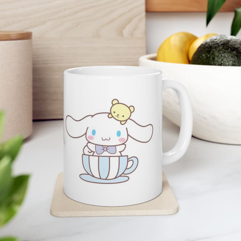 Cana ceramica personalizata, design Cinnamoroll, 330 ml, alba — 3
