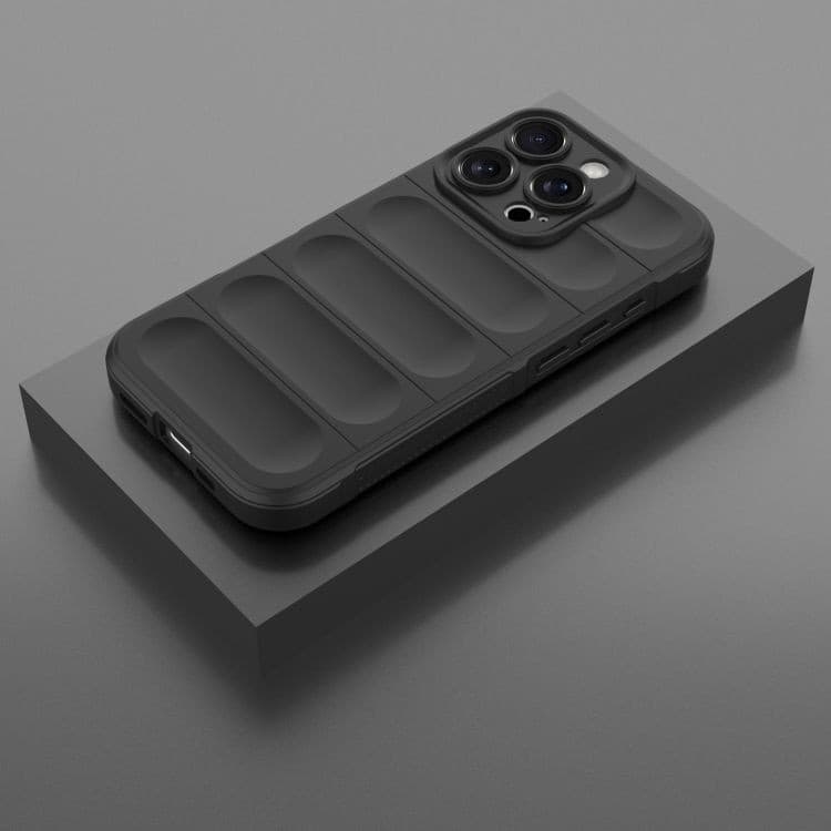 Husa Apple iPhone 14 Pro Max, Wave Silicone, protectie camera, catifea in interior, night black — varianta 2
