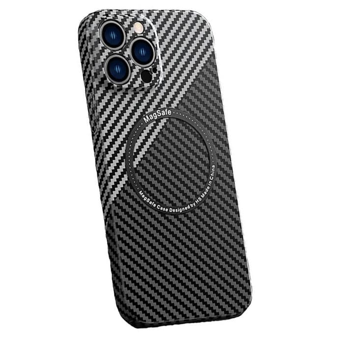 Husa Apple iPhone 11, iPefet Carbon, textura kevlar, Magsafe, negru/gri — varianta 2