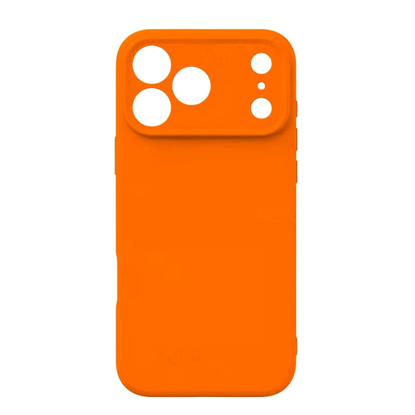 Husa Apple iPhone 17 Pro Max, Luxury Silicone, protectie camera, catifea in interior, portocalie — varianta 2