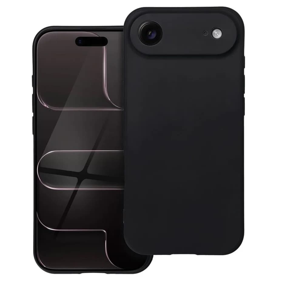 Husa Apple iPhone 17 Air, Luxury Silicone, catifea in interior, protectie camere, neagra