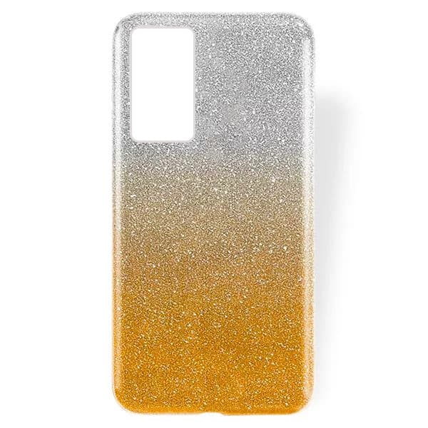Husa Luxury Glitter pentru Huawei P40 Pro, argintiu cu auriu — principală