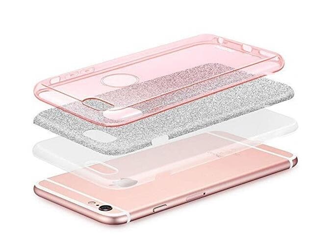 Husa Luxury Glitter pentru Huawei P40 Pro, argintiu cu auriu — varianta 2