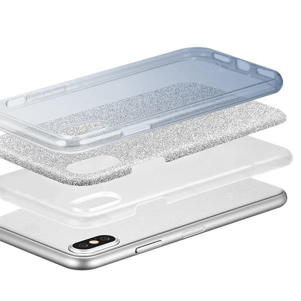 Husa Luxury Glitter Gradient pentru Samsung Galaxy A41, albastru cu argintiu — 3