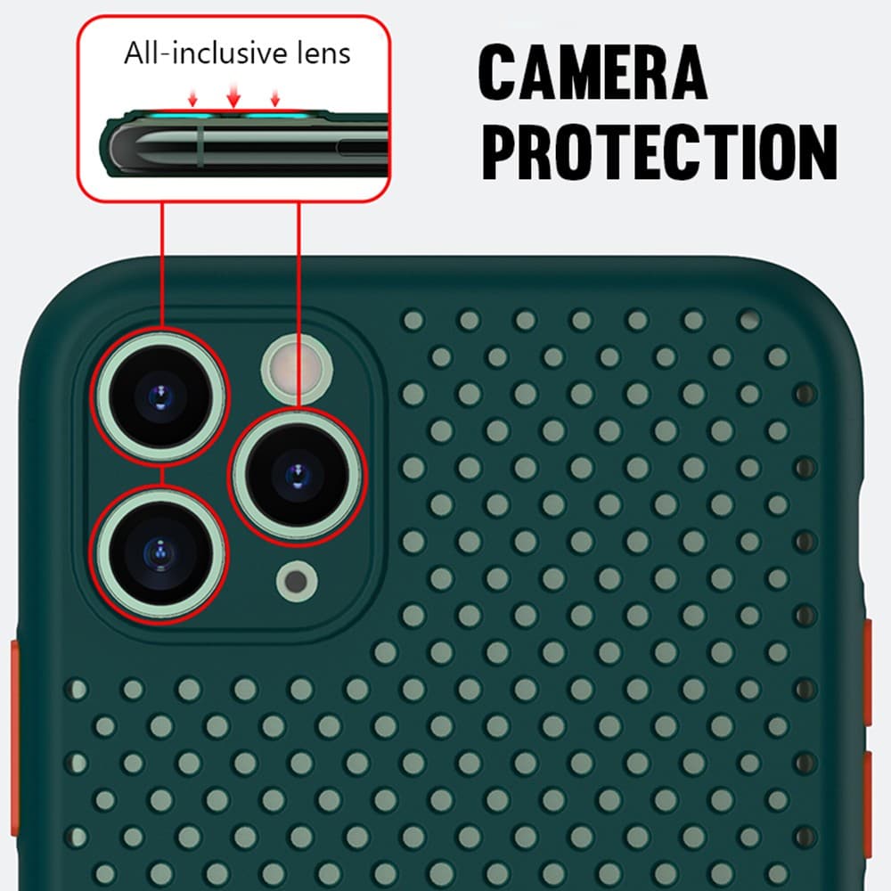 Husa Breath Case pentru Apple iPhone X/XS, silicon moale cu perforatii, galbena — varianta 4