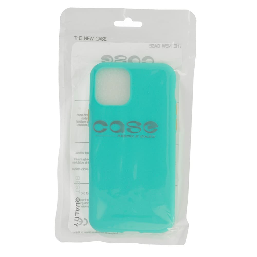 Husa de protectie Button TPU pentru Apple iPhone 11 Pro, silicon moale, verde mint cu butoane galbene — 2