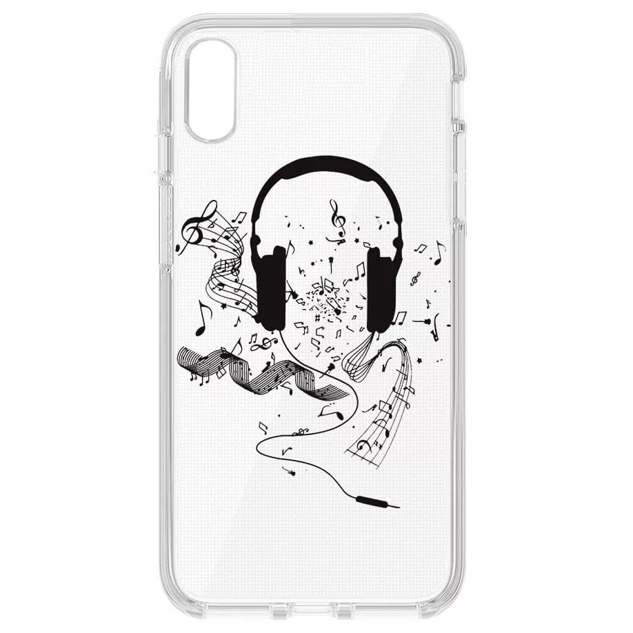Husa de protecție pentru iPhone XS Max, TPU transparent, model Music 1 — principală