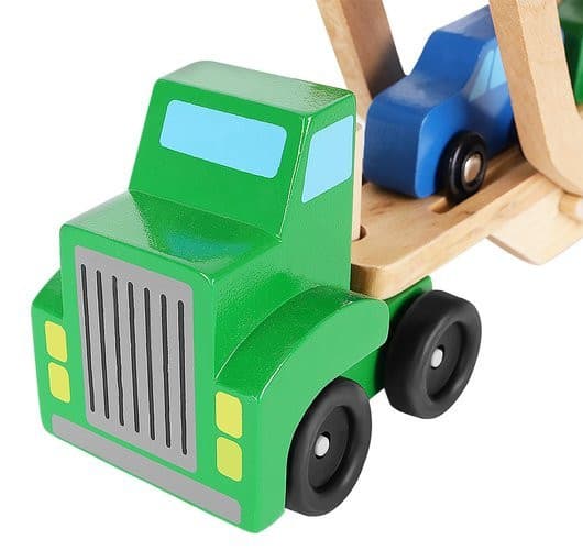 Camion tractare din lemn, 4 masinute incluse — varianta 3
