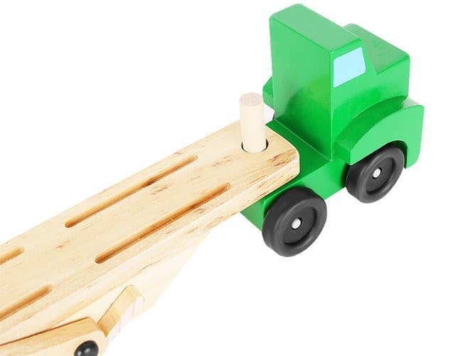Camion tractare din lemn, 4 masinute incluse — varianta 5