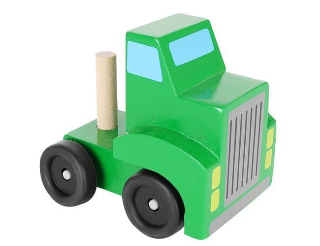 Camion tractare din lemn, 4 masinute incluse — varianta 6