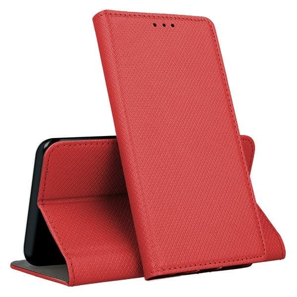 Husa Smart Magnet Case pentru iPhone 12 Pro Max, inchidere magnetica, rosie — principală