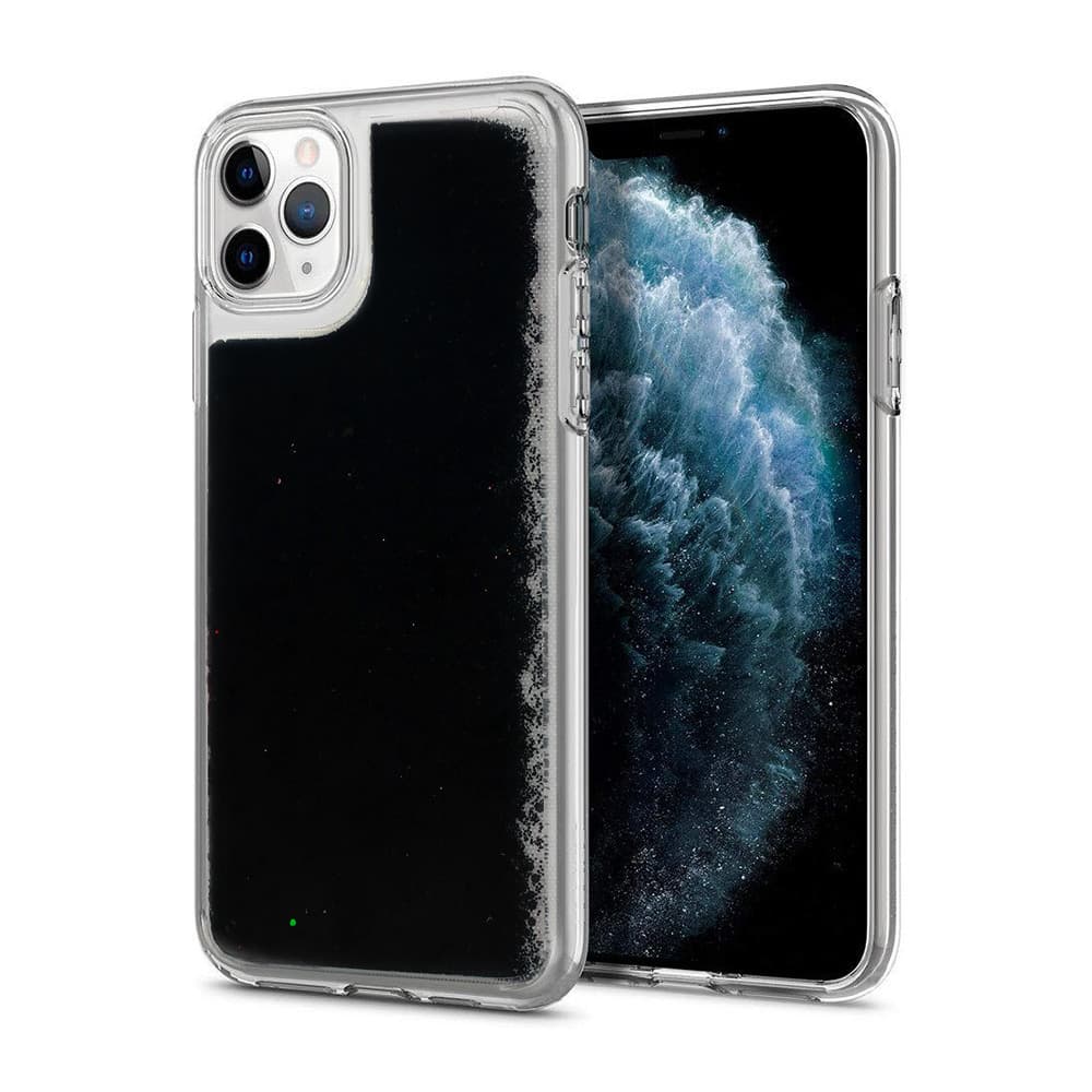 Husa Fun Case pentru Apple iPhone XR, sclipici si lichid, neagra — principală