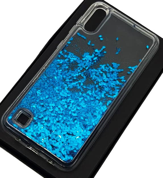 Husa Fun Case pentru Apple iPhone XR, sclipici si lichid, albastra — varianta 2