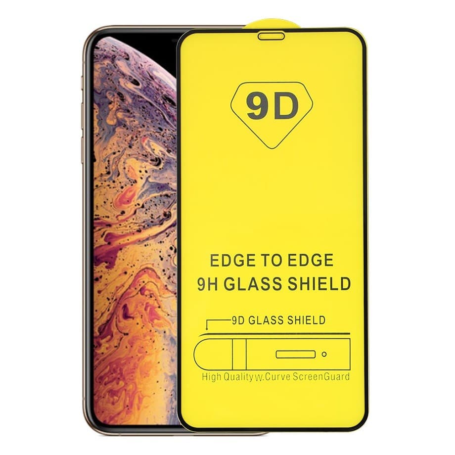 Folie sticla Apple iPhone 11 Pro / iPhone XS / iPhone X, Full Glue 9D, margini negre — principală