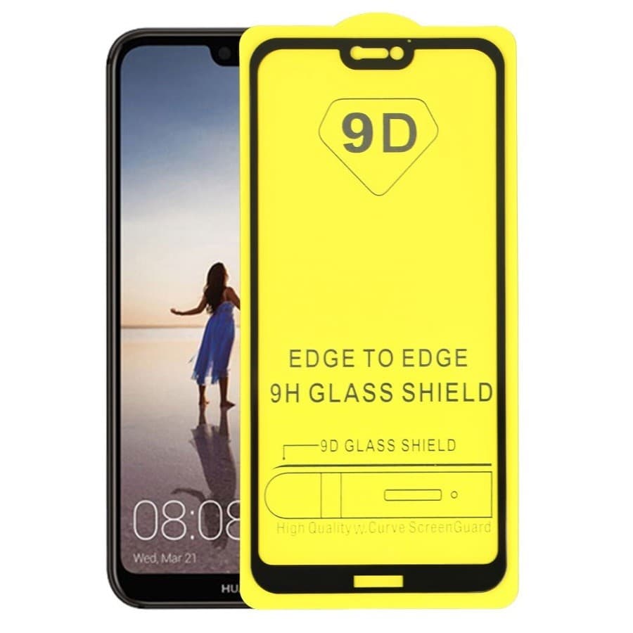 Folie de sticla Full Glue pentru Huawei P20 Lite, margini negre — varianta 2