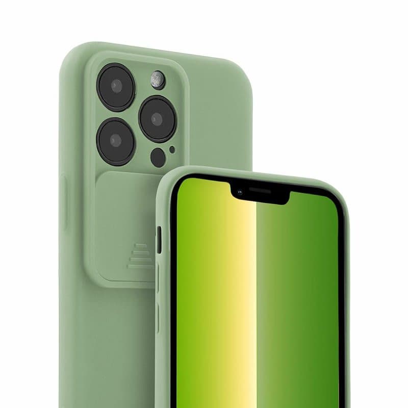 Husa Apple iPhone 13 Pro, Vertical Slide TPU, silicon moale, flexibil, verde maslina — varianta 3