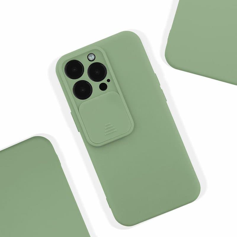Husa Apple iPhone 13 Pro, Vertical Slide TPU, silicon moale, flexibil, verde maslina — varianta 4