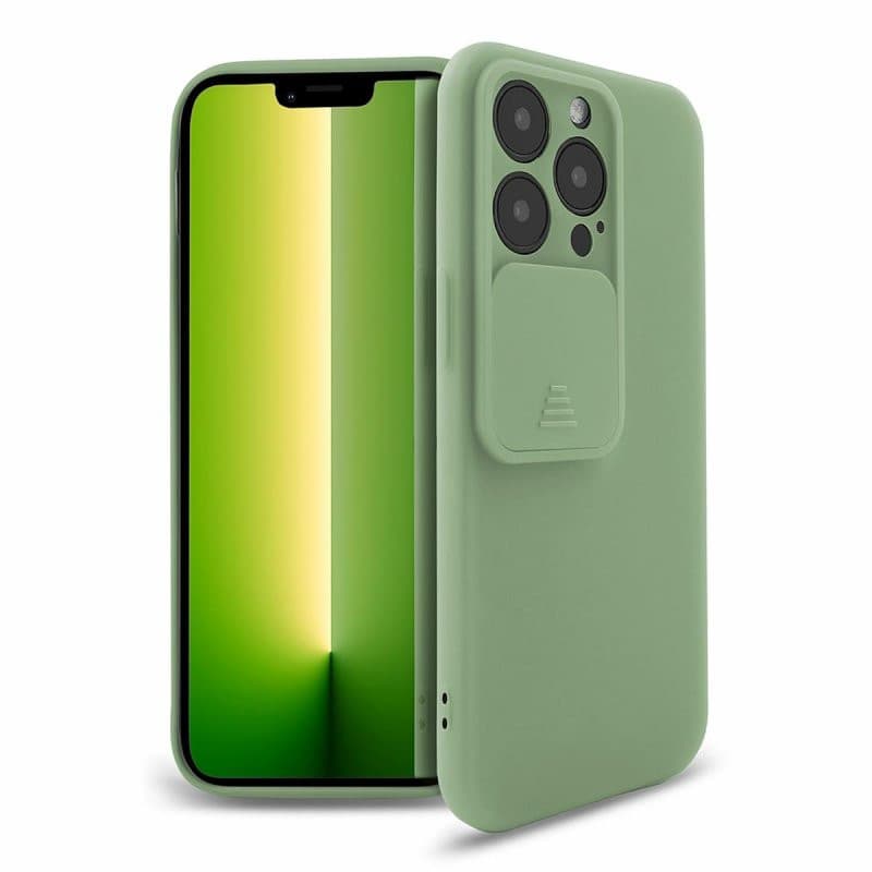 Husa Apple iPhone 13 Pro, Vertical Slide TPU, silicon moale, flexibil, verde maslina — varianta 5