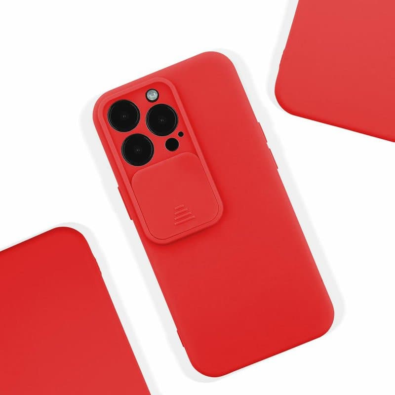Husa Apple iPhone 13 Pro, Vertical Slide TPU, silicon moale, flexibil, rosie — varianta 2