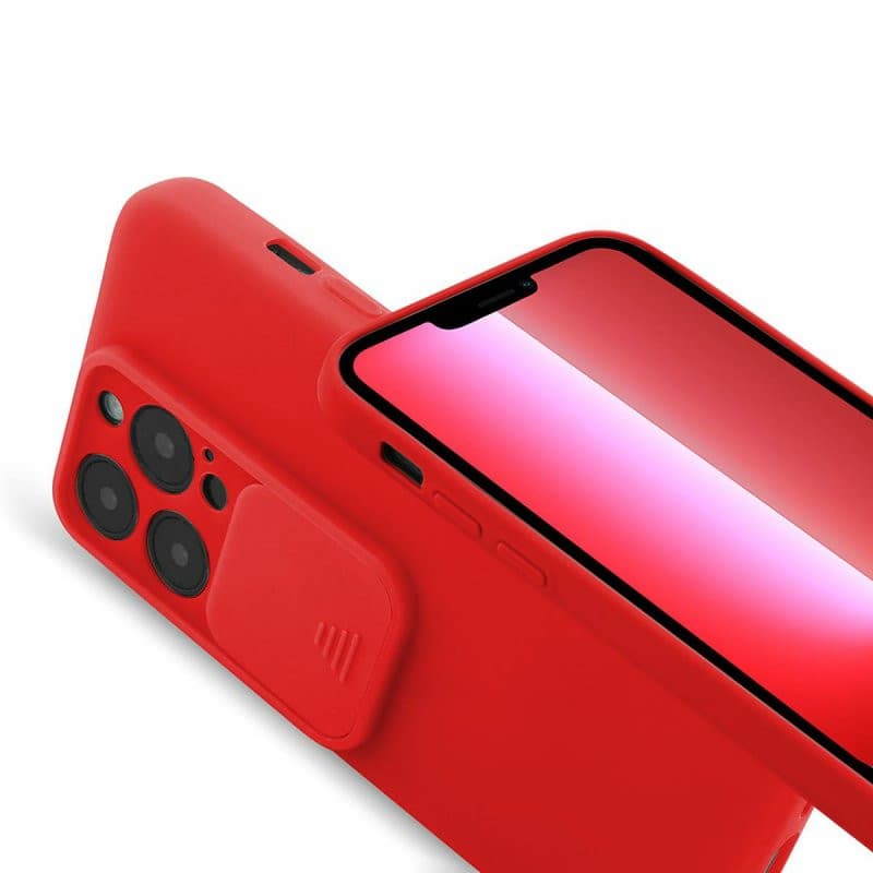 Husa Apple iPhone 13 Pro, Vertical Slide TPU, silicon moale, flexibil, rosie — varianta 3