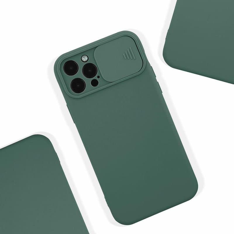 Husa Xiaomi Redmi 10, Slide TPU, silicon moale, flexibil, verde inchis — varianta 3
