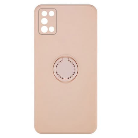 Husa Samsung Galaxy A03s / A02s, Ring Silicone, inel rotativ, catifea in interior, roz pal — principală