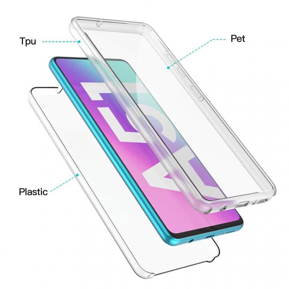 Husa protectie Xiaomi Mi 10 Lite (fata + spate) Fully PC & PET 360°, transparenta — varianta 2