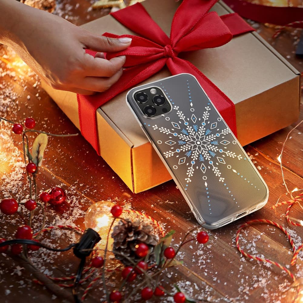 Husa de protectie de Craciun pentru Samsung Galaxy A41, Snowflake, transparenta — varianta 3