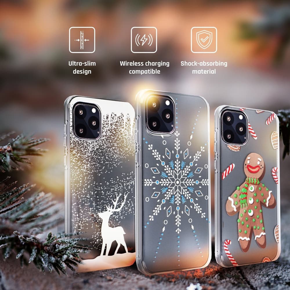 Husa de protectie de Craciun pentru Samsung Galaxy A41, Snowflake, transparenta — varianta 7