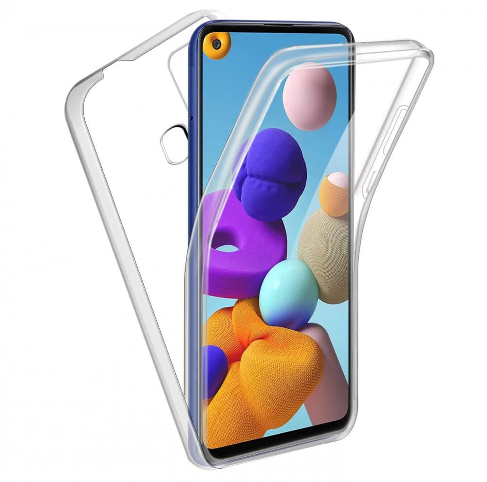 Husa protectie Samsung Galaxy A02s (fata + spate) Fully PC & PET 360°, transparenta — principală