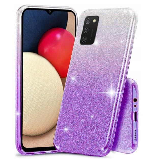 Husa Luxury Glitter Gradient pentru Samsung Galaxy A72, argintiu cu mov — principală
