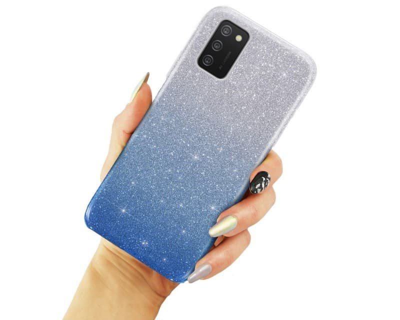 Husa Luxury Glitter Gradient pentru Samsung Galaxy A72, albastru cu argintiu — varianta 3