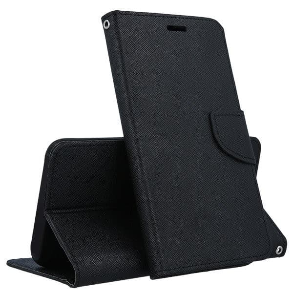 Husa protectie Samsung Galaxy S22+ (S22 Plus), Fancy Case, tip carte, inchidere magnetica, neagra — principală