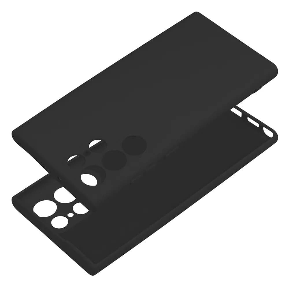 Husa Samsung Galaxy S22 Ultra, Luxury Silicone, catifea in interior, protectie camere, neagra — varianta 2