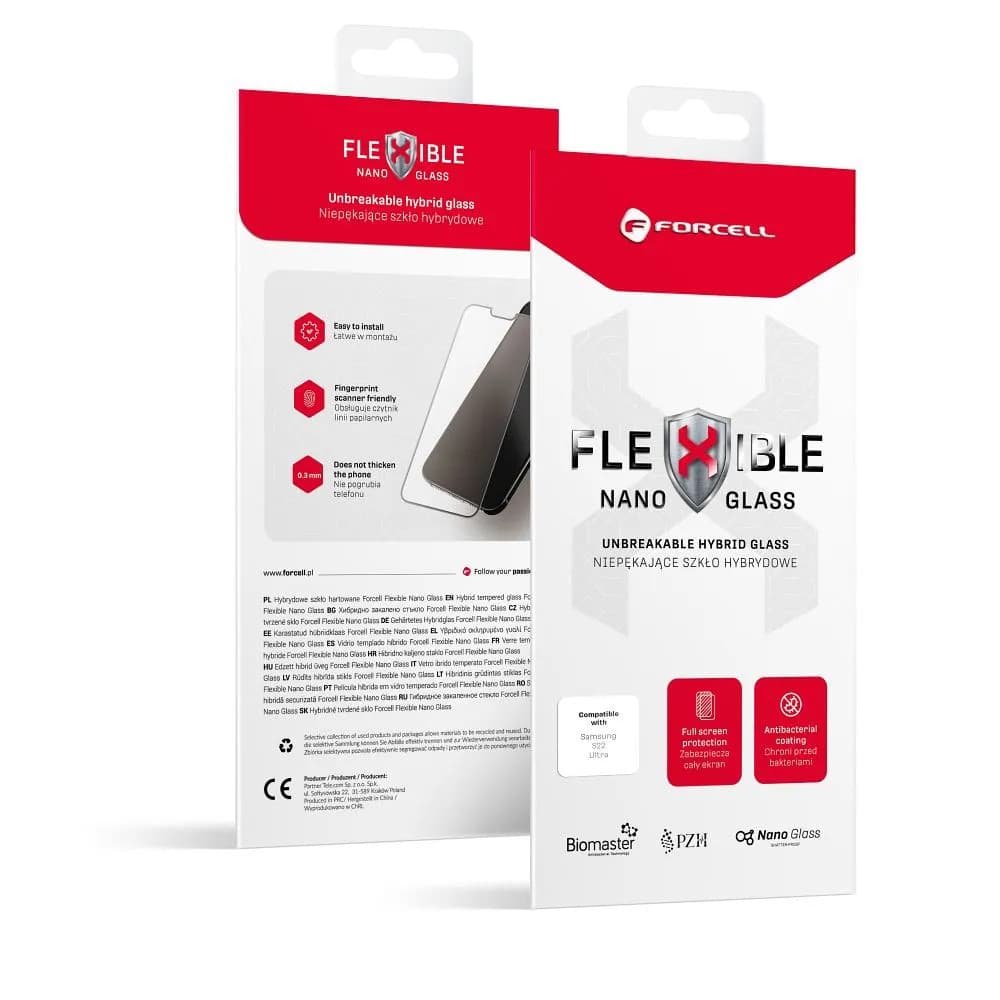 Folie Samsung Galaxy S22 Plus, Flexible Nano Glass, hibrid sticla + plastic, antibacteriana — varianta 6