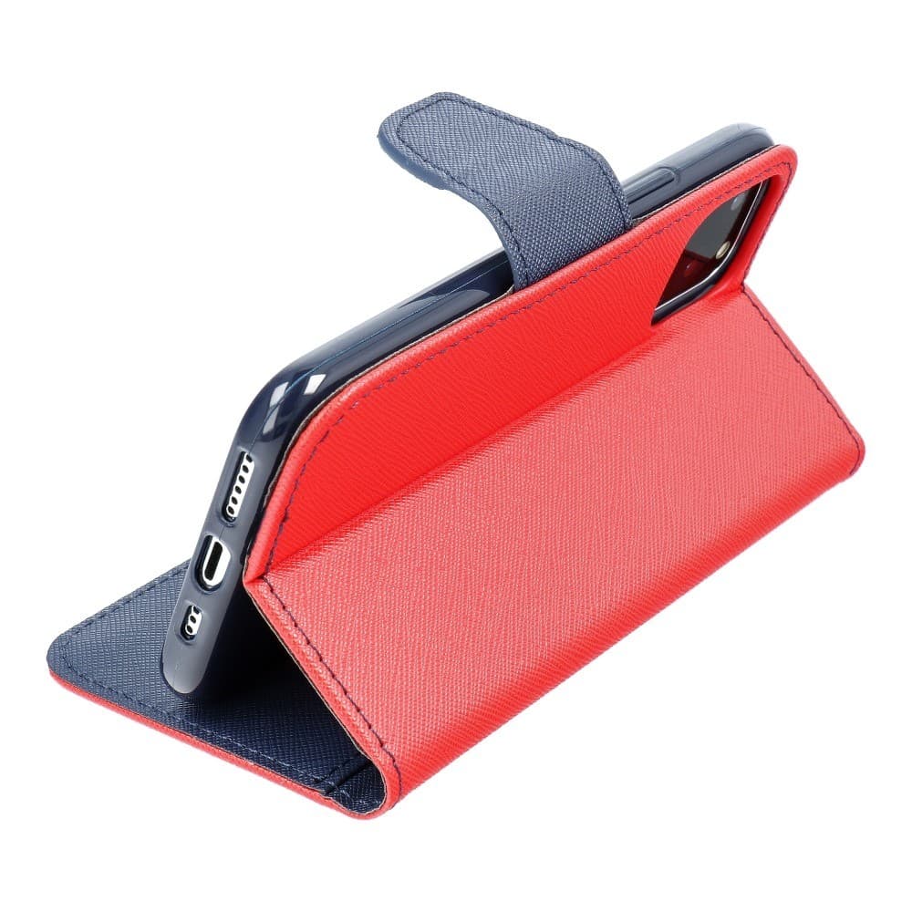 Husa protectie Apple iPhone 14 Pro, Fancy Case, tip carte, inchidere magnetica, rosu/albastru — varianta 3