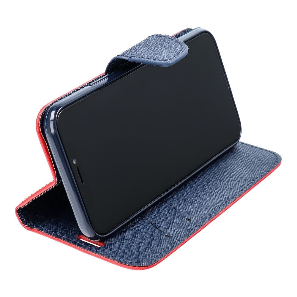 Husa protectie Apple iPhone 14 Pro, Fancy Case, tip carte, inchidere magnetica, rosu/albastru — varianta 4