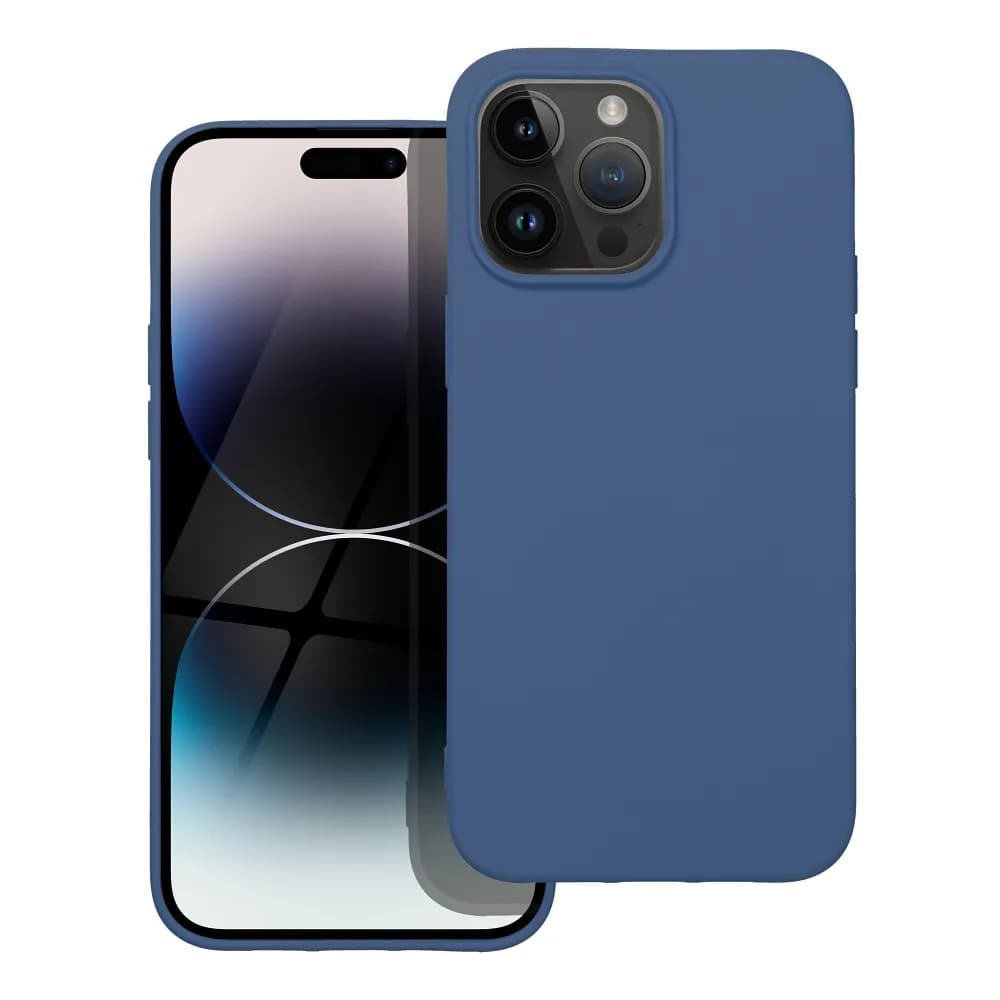 Husa Apple iPhone 14 Pro Max, Luxury Silicone, catifea in interior, albastra — varianta 2