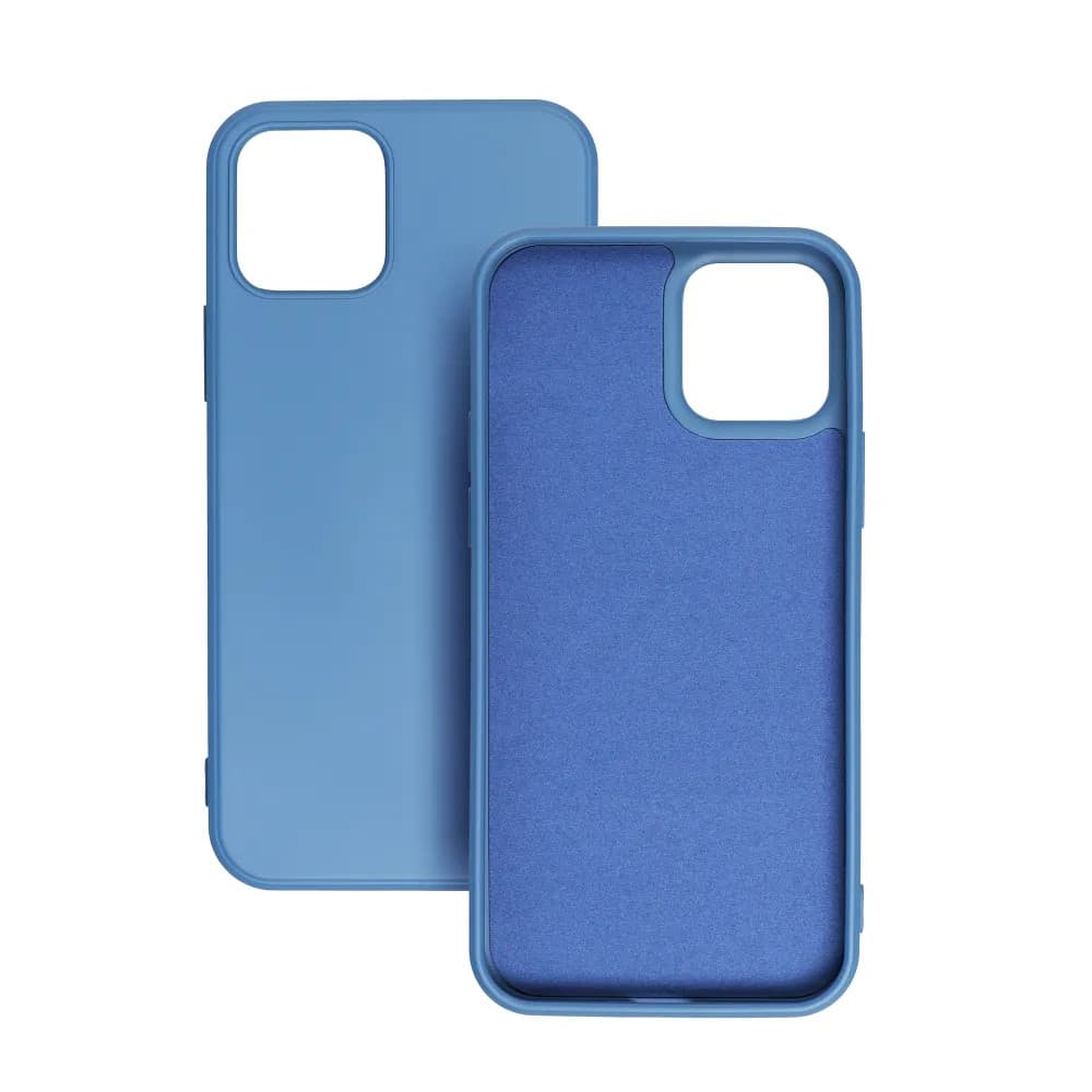 Husa Apple iPhone 14 Pro Max, Luxury Silicone, catifea in interior, albastra — varianta 3