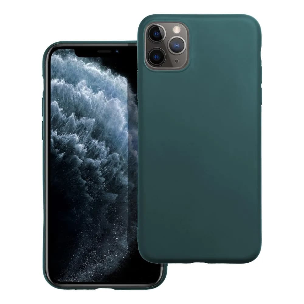 Husa Apple iPhone 12 Pro, Matt TPU, silicon moale, verde inchis — principală