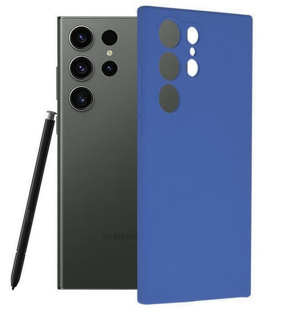 Husa Samsung Galaxy S23 Ultra, Matt TPU, silicon moale, albastra — principală