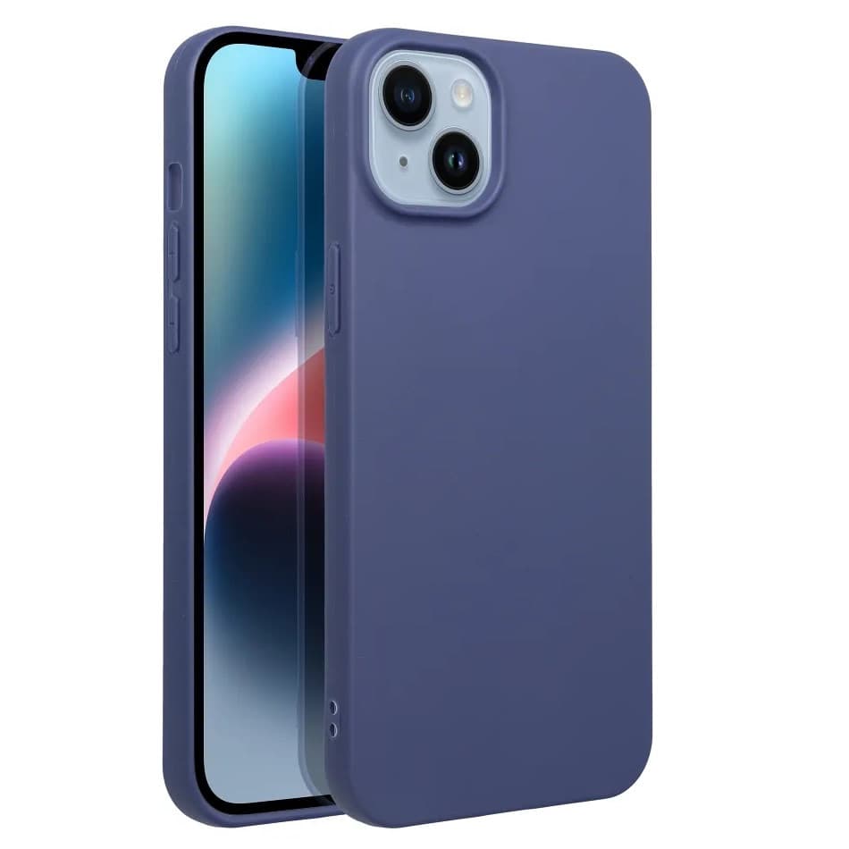 Husa Apple iPhone 15 Plus, Matt TPU, silicon moale, albastra — principală