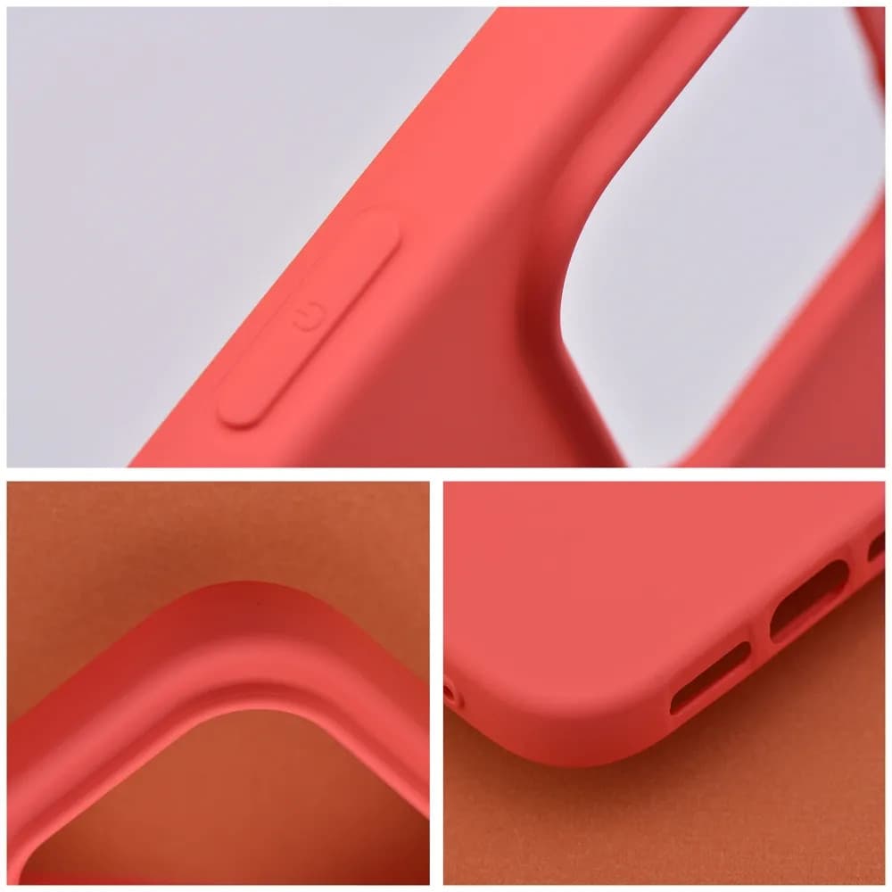 Husa Apple iPhone 15 Pro Max, Luxury Silicone, catifea in interior, rosu piersica — varianta 4