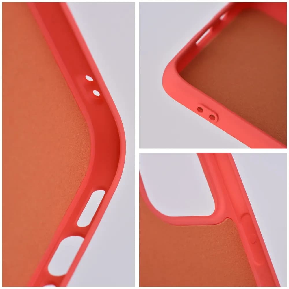 Husa Apple iPhone 15 Pro Max, Luxury Silicone, catifea in interior, rosu piersica — varianta 5