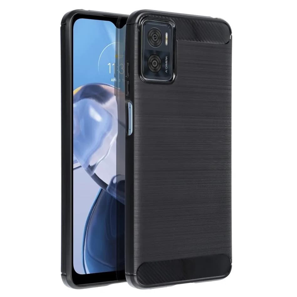 Husa protectie Motorola Moto E22 / E22i, Carbon Stripe, neagra — principală