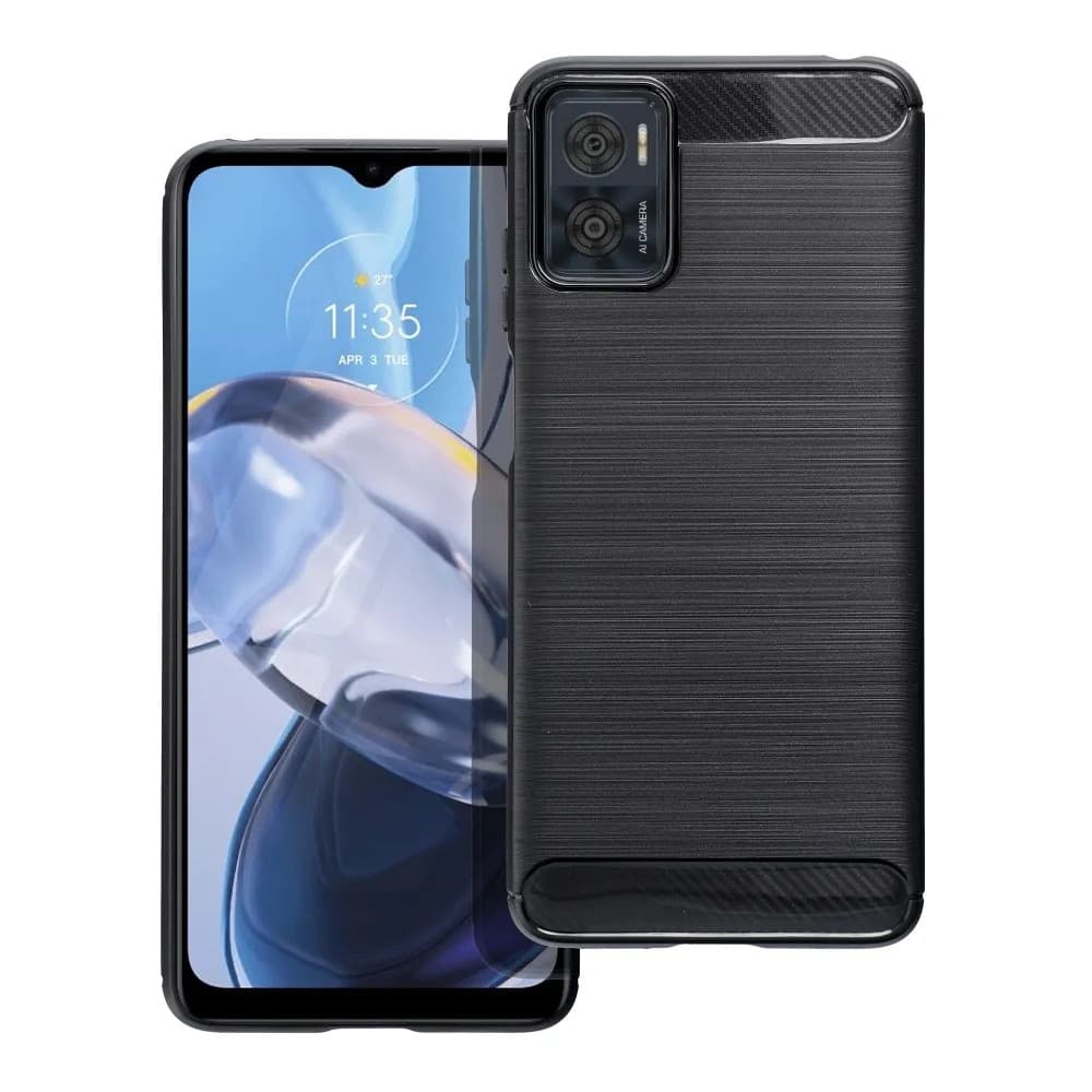 Husa protectie Motorola Moto E22 / E22i, Carbon Stripe, neagra — varianta 2