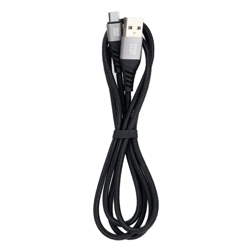 Cablu de date si incarcare MicroUSB Bluestar, 1.2 metri, 2A, negru — varianta 2